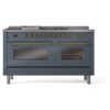ILVE UP60FSNMPBGG Nostalgie II 60" Dual Fuel Range, front view