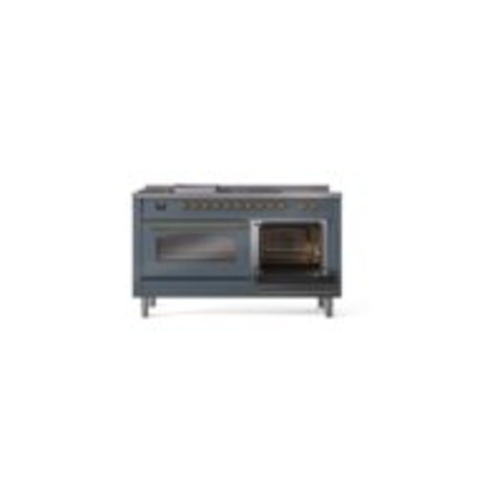 ILVE UP60FSNMPBGG Nostalgie II 60" Dual Fuel Range, side oven door opened