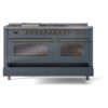 ILVE UP60FSNMPBGG Nostalgie II 60" Dual Fuel Range, drawer opened