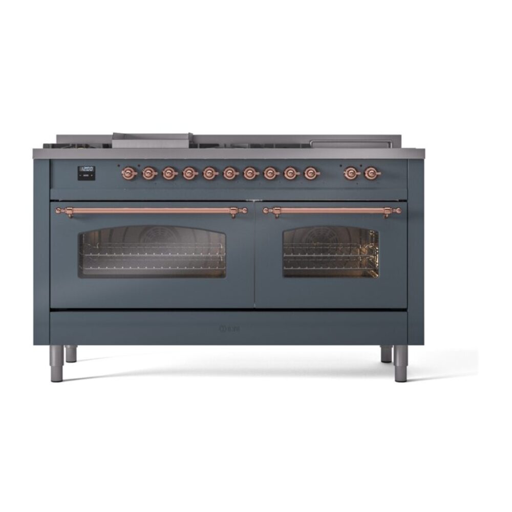 ILVE UP60FSNMPBGPLP Nostalgie II 60" Dual Fuel Range, front view