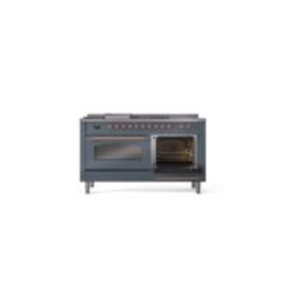 ILVE UP60FSNMPBGPLP Nostalgie II 60" Dual Fuel Range, side view door opened