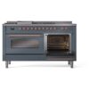 ILVE UP60FSNMPBGP Nostalgie II 60" Dual Fuel Range, side oven door opened