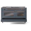 ILVE UP60FSNMPBGP Nostalgie II 60" Dual Fuel Range, drawer opened