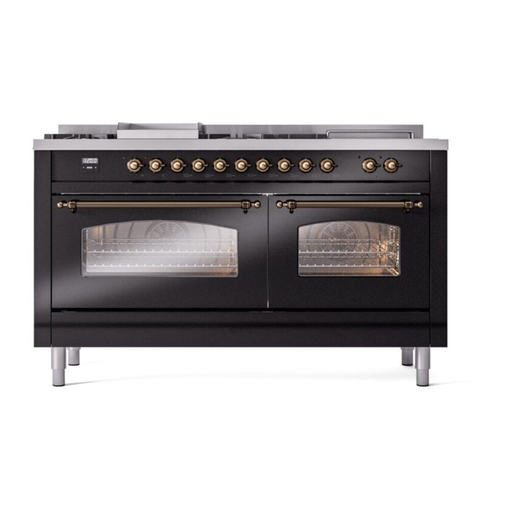 ILVE UP60FSNMPBKB Nostalgie II 60" Dual Fuel Range, front view