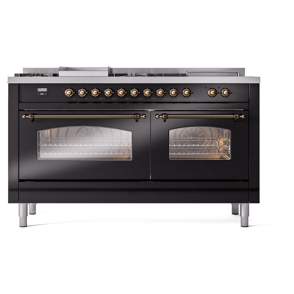 ILVE UP60FSNMPBKB Nostalgie II 60" Dual Fuel Range, front view