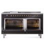 ILVE UP60FSNMPBKB Nostalgie II 60" Dual Fuel Range, oven doors opened