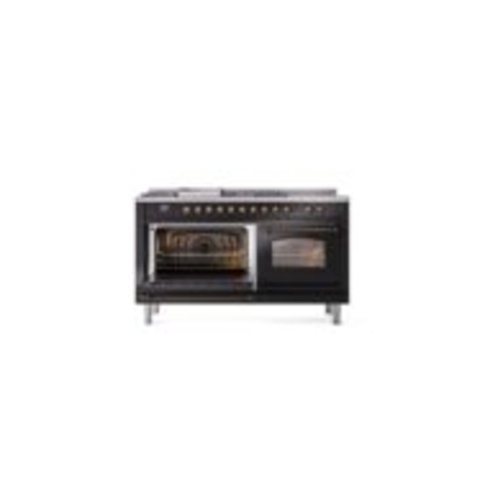 ILVE UP60FSNMPBKB Nostalgie II 60" Dual Fuel Range, main oven door opened