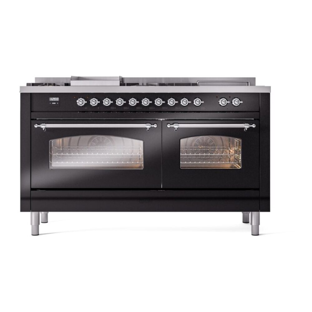 ILVE UP60FSNMPBKCLP Nostalgie II 60" Dual Fuel Range, front view