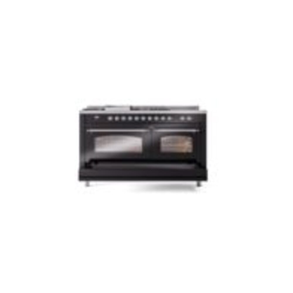 ILVE UP60FSNMPBKCLP Nostalgie II 60" Dual Fuel Range, drawer opened