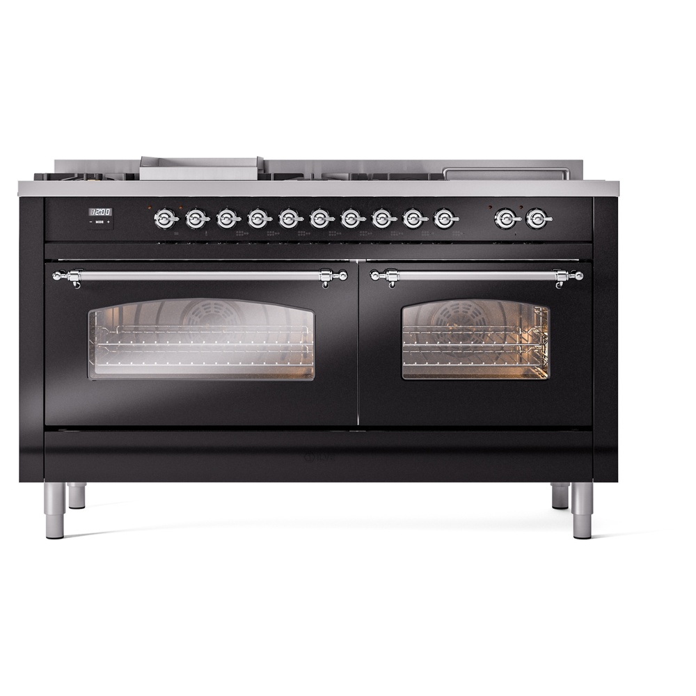 ILVE UP60FSNMPBKC Nostalgie II 60" Dual Fuel Range, front view