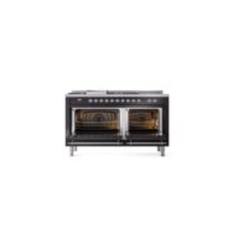 ILVE UP60FSNMPBKC Nostalgie II 60" Dual Fuel Range, oven doors opened