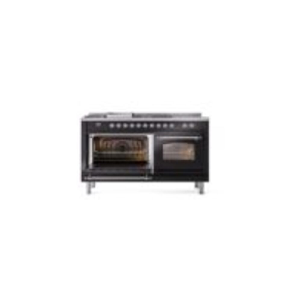 ILVE UP60FSNMPBKC Nostalgie II 60" Dual Fuel Range, main oven door opened