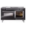 ILVE UP60FSNMPBKC Nostalgie II 60" Dual Fuel Range, side oven door opened