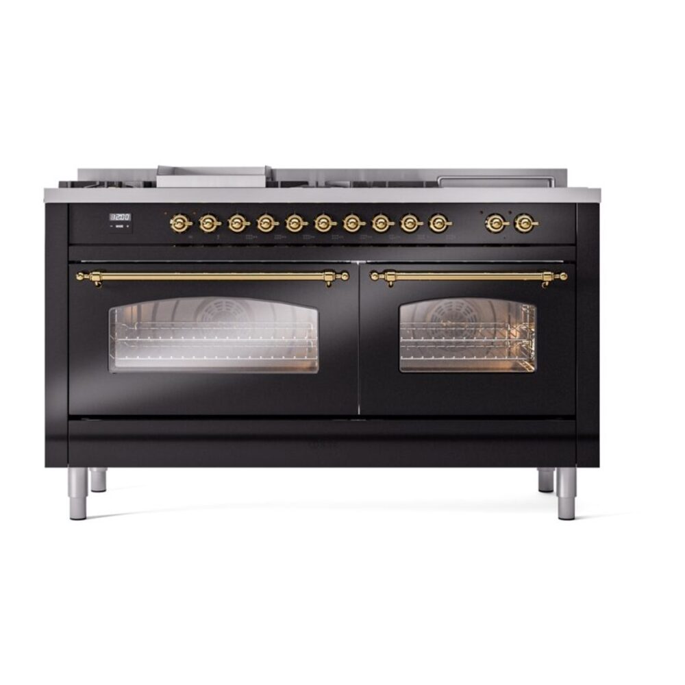 ILVE UP60FSNMPBKGLP Nostalgie II 60" Dual Fuel Range, front view