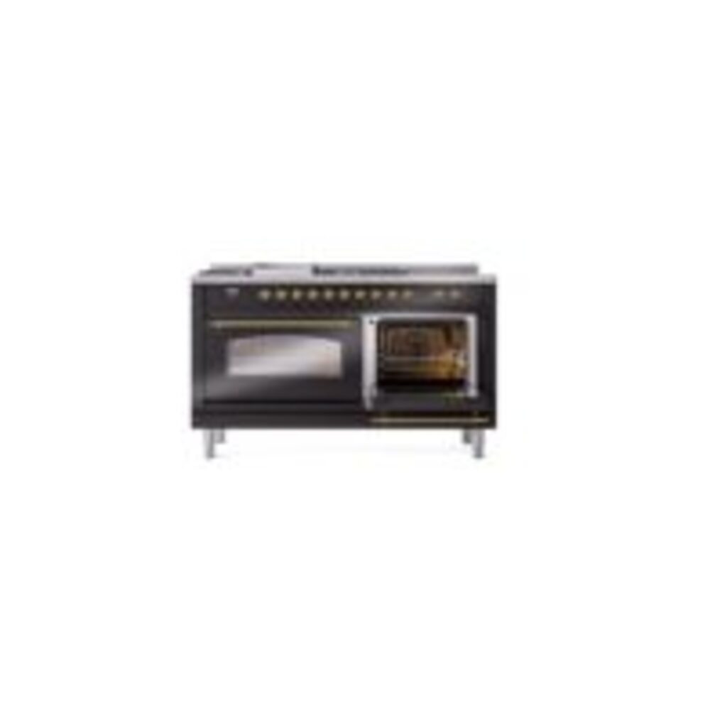 ILVE UP60FSNMPBKGLP Nostalgie II 60" Dual Fuel Range, side oven door opened