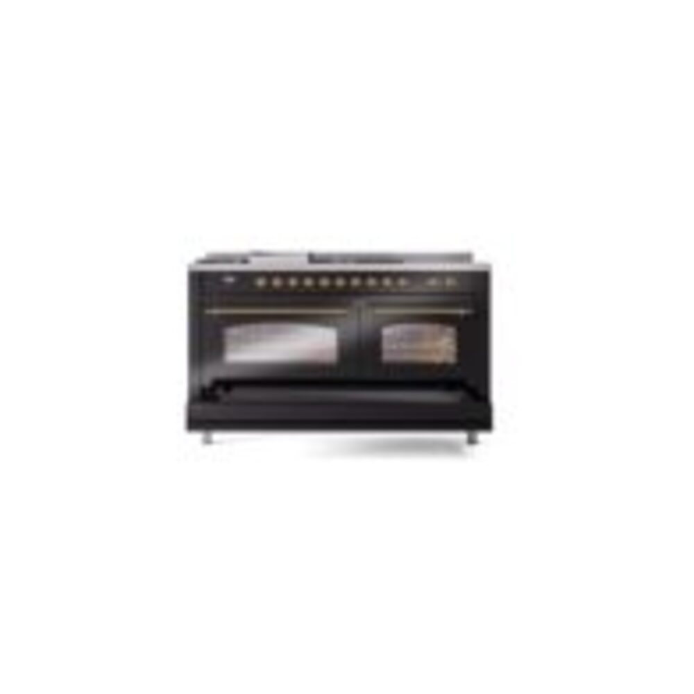 ILVE UP60FSNMPBKGLP Nostalgie II 60" Dual Fuel Range, drawer opened