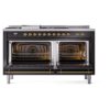 ILVE UP60FSNMPBKG Nostalgie II 60" Dual Fuel Range, oven doors opened