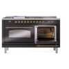 ILVE UP60FSNMPBKG Nostalgie II 60" Dual Fuel Range, side oven door opened