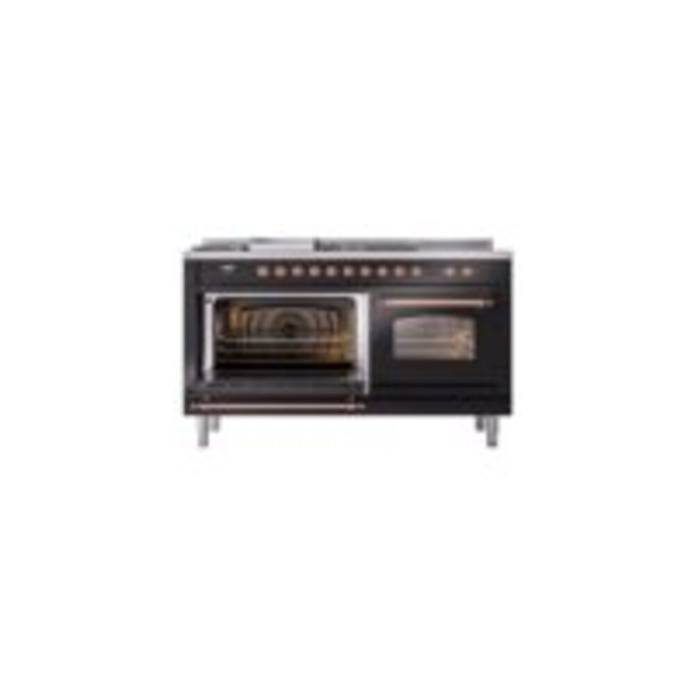 ILVE UP60FSNMPBKPLP Nostalgie II 60" Dual Fuel Range, main oven door opened