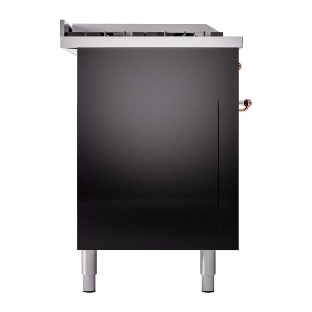 ILVE UP60FSNMPBKPLP Nostalgie II 60" Dual Fuel Range, left side view