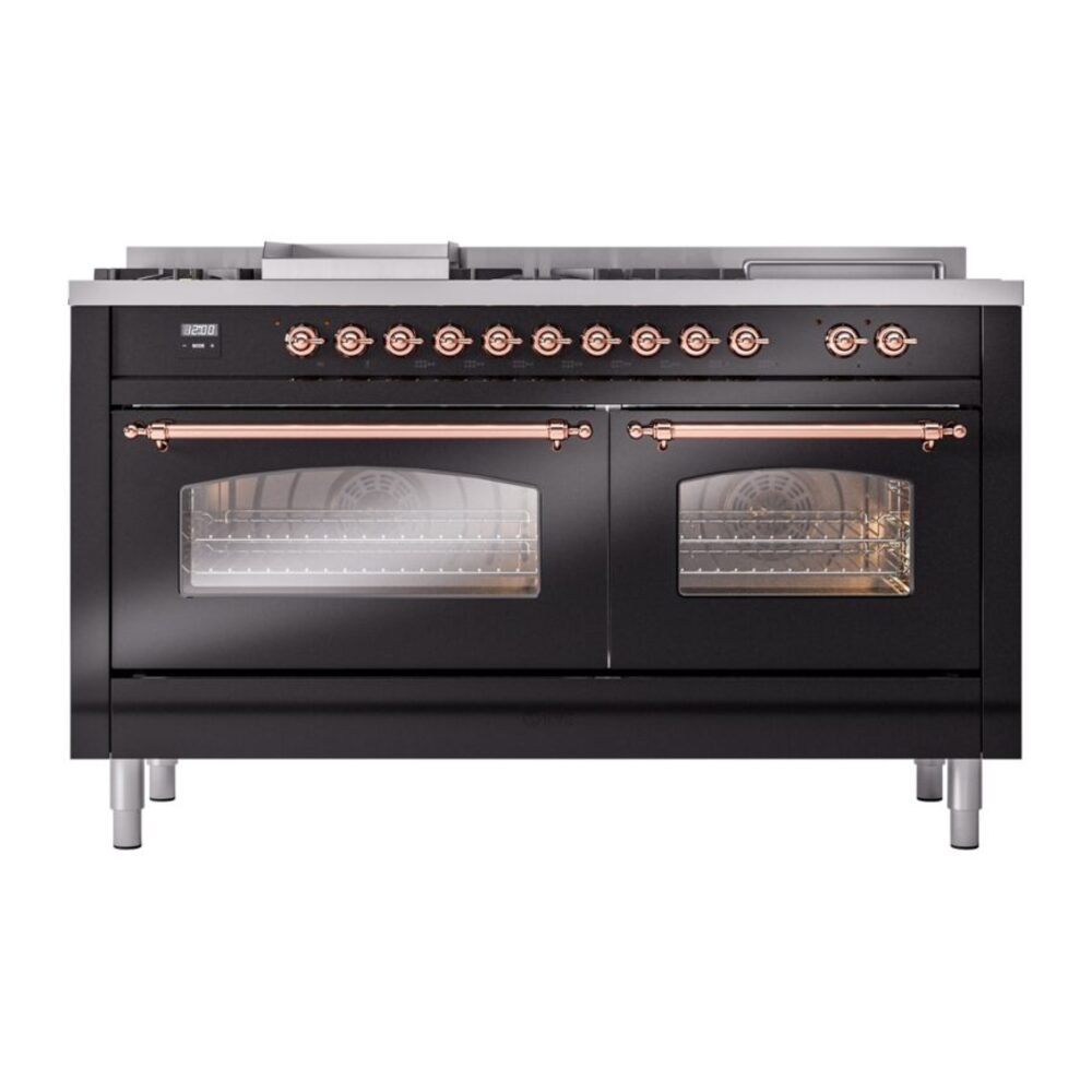 ILVE UP60FSNMPBKP Nostalgie II 60" Dual Fuel Range, front view