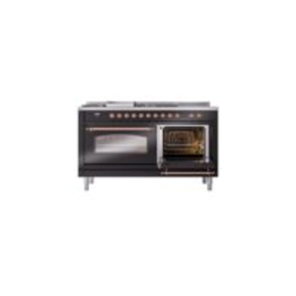 ILVE UP60FSNMPBKP Nostalgie II 60" Dual Fuel Range, side oven door opened