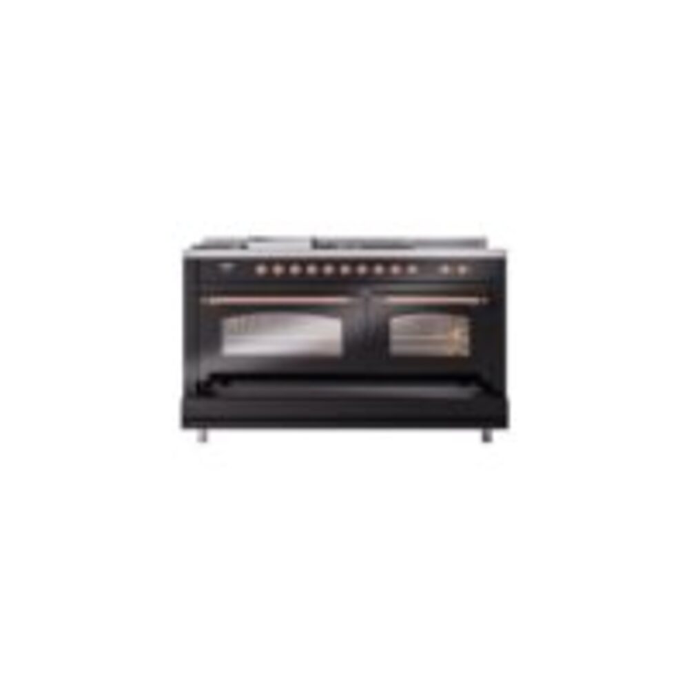 ILVE UP60FSNMPBKP Nostalgie II 60" Dual Fuel Range, drawer opened