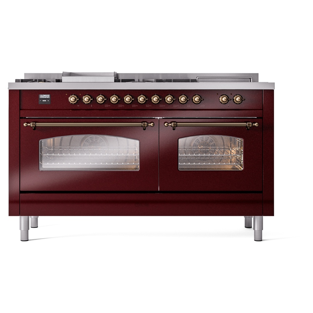 ILVE UP60FSNMPBUBLP Nostalgie II 60" Dual Fuel Range, front view