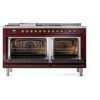 ILVE UP60FSNMPBUBLP Nostalgie II 60" Dual Fuel Range, oven doors opened
