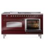 ILVE UP60FSNMPBUBLP Nostalgie II 60" Dual Fuel Range, side oven door opened