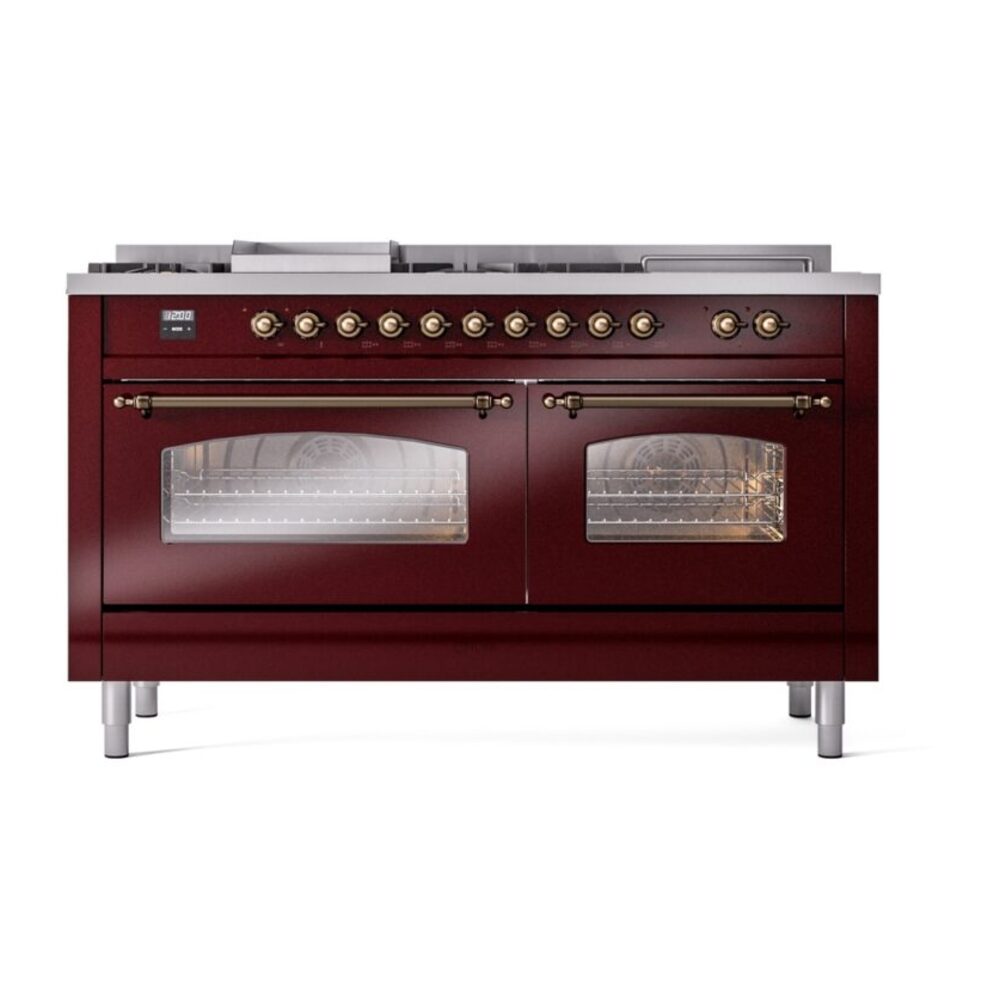 ILVE UP60FSNMPBUB Nostalgie II 60" Dual Fuel Range, front view