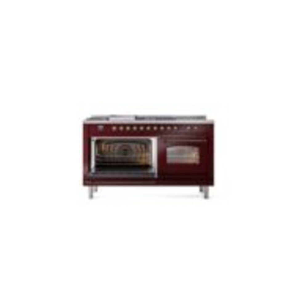 ILVE UP60FSNMPBUB Nostalgie II 60" Dual Fuel Range, main oven doors opened