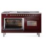 ILVE UP60FSNMPBUB Nostalgie II 60" Dual Fuel Range, main oven doors opened