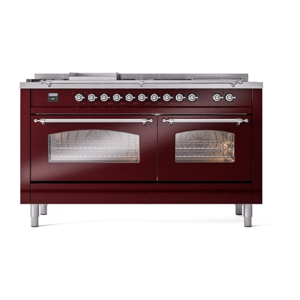 ILVE UP60FSNMPBUCLP Nostalgie II 60" Dual Fuel Range, front view