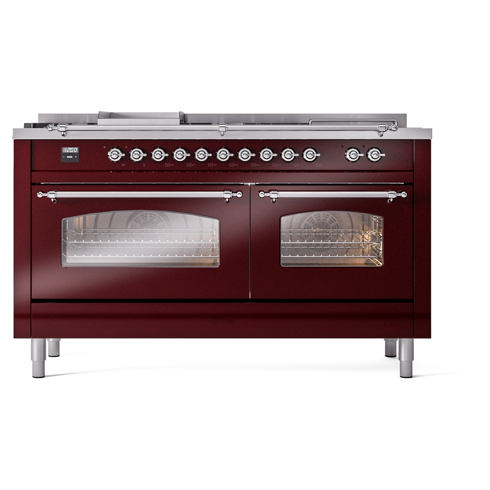 ILVE UP60FSNMPBUCLP Nostalgie II 60" Dual Fuel Range, front view