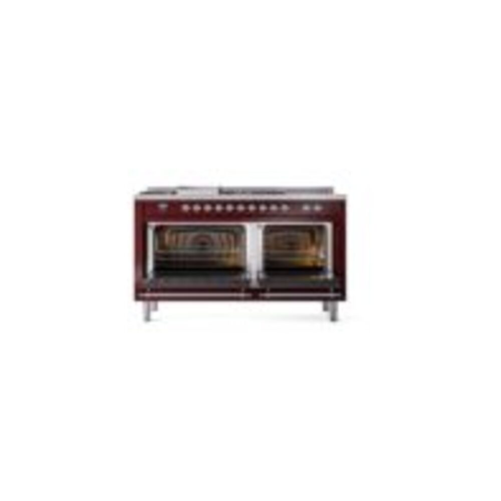 ILVE UP60FSNMPBUCLP Nostalgie II 60" Dual Fuel Range, oven doors opened