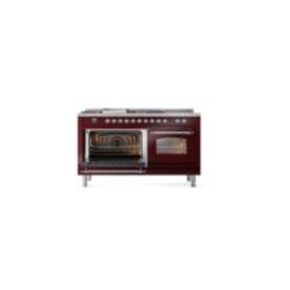 ILVE UP60FSNMPBUCLP Nostalgie II 60" Dual Fuel Range, main oven door opened