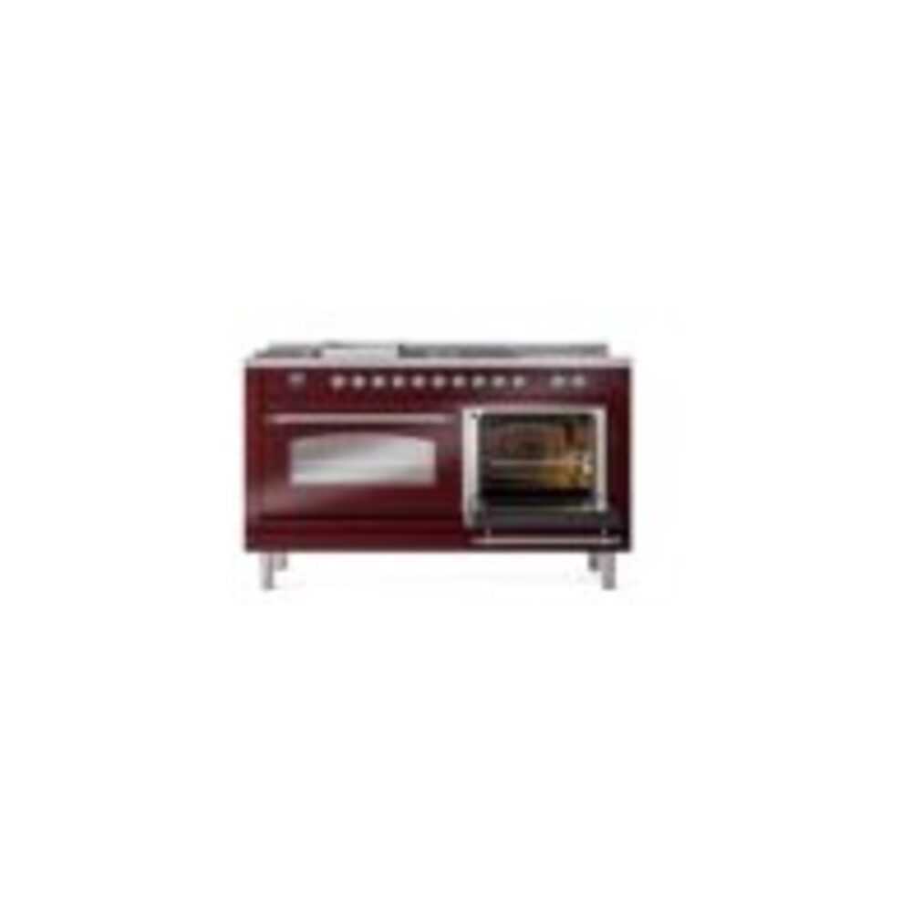 ILVE UP60FSNMPBUCLP Nostalgie II 60" Dual Fuel Range, side oven door opened