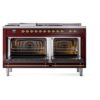 ILVE UP60FSNMPBUGLP Nostalgie II 60" Dual Fuel Range, oven doors opened