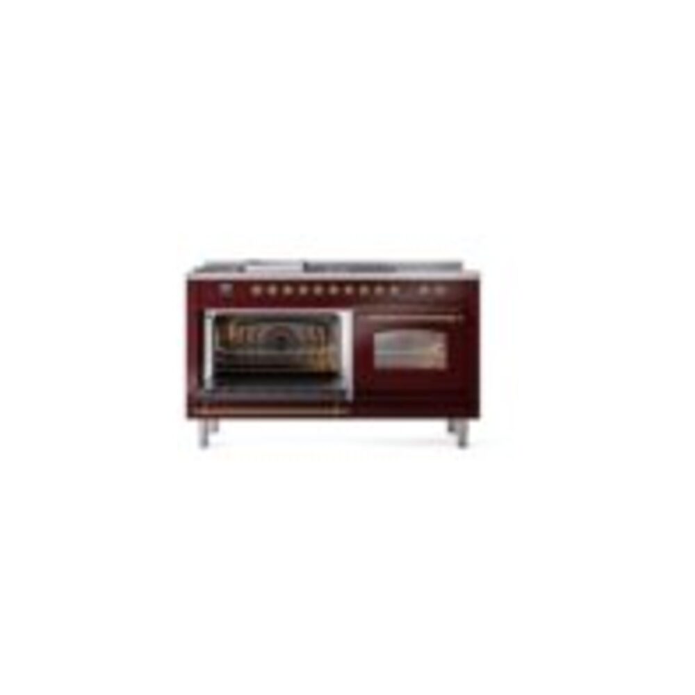 ILVE UP60FSNMPBUGLP Nostalgie II 60" Dual Fuel Range, main oven door opened