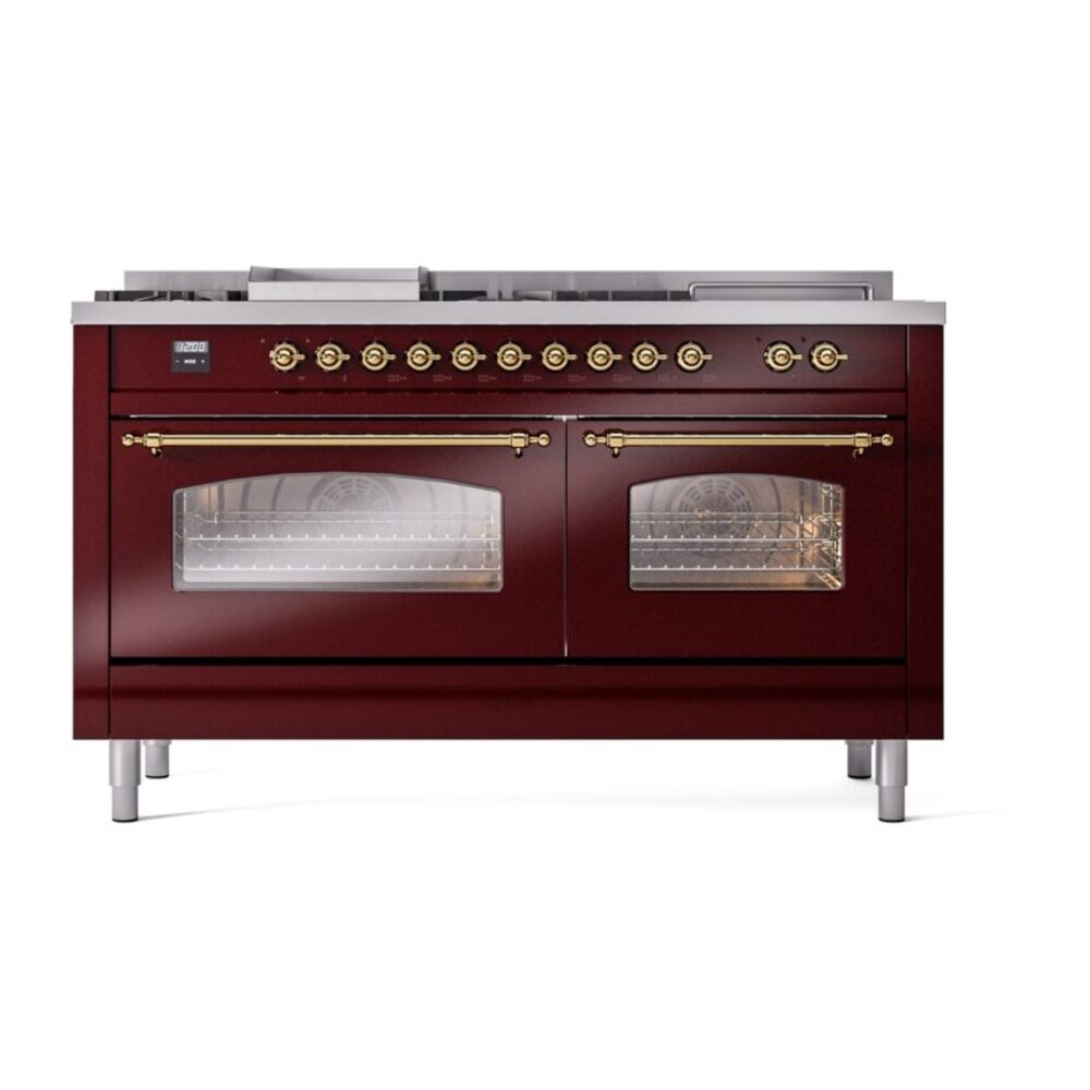 ILVE UP60FSNMPBUG Nostalgie II 60" Dual Fuel Range, front view