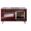 ILVE UP60FSNMPBUG Nostalgie II 60" Dual Fuel Range, side oven door opened