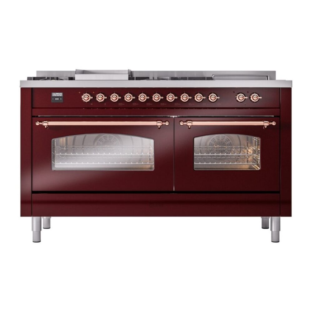 ILVE UP60FSNMPBUPLP Nostalgie II 60" Dual Fuel Range, front view