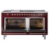 ILVE UP60FSNMPBUPLP Nostalgie II 60" Dual Fuel Range, oven doors opened