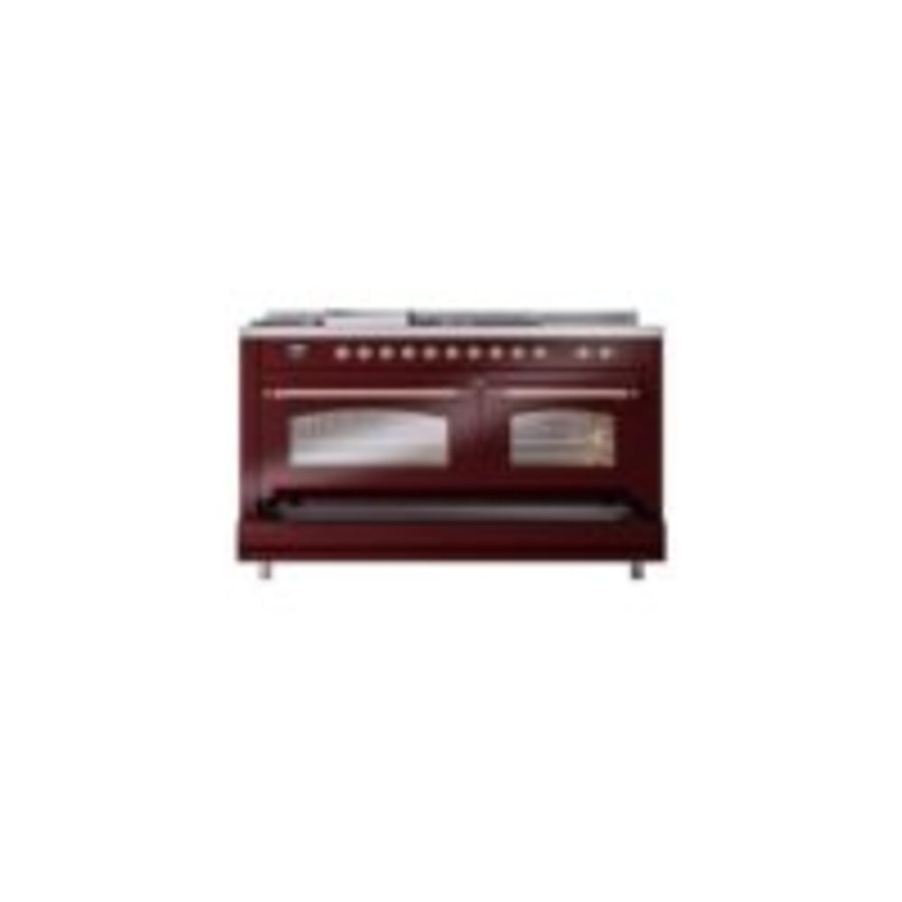 ILVE UP60FSNMPBUPLP Nostalgie II 60" Dual Fuel Range, drawer opened