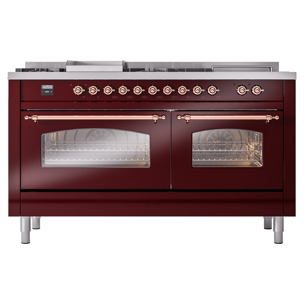 ILVE UP60FSNMPBUP Nostalgie II 60" Dual Fuel Range, front view