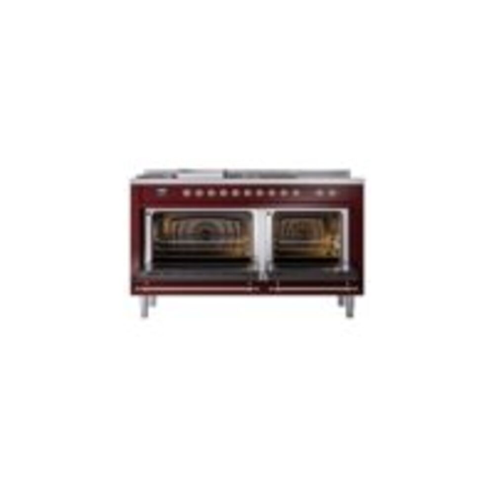 ILVE UP60FSNMPBUP Nostalgie II 60" Dual Fuel Range, oven doors opened