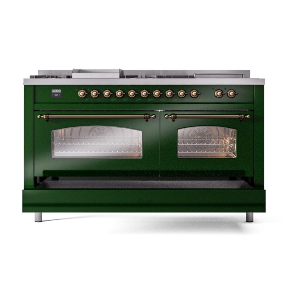 ILVE UP60FSNMPEGB Nostalgie II 60" Dual Fuel Range, drawer opened