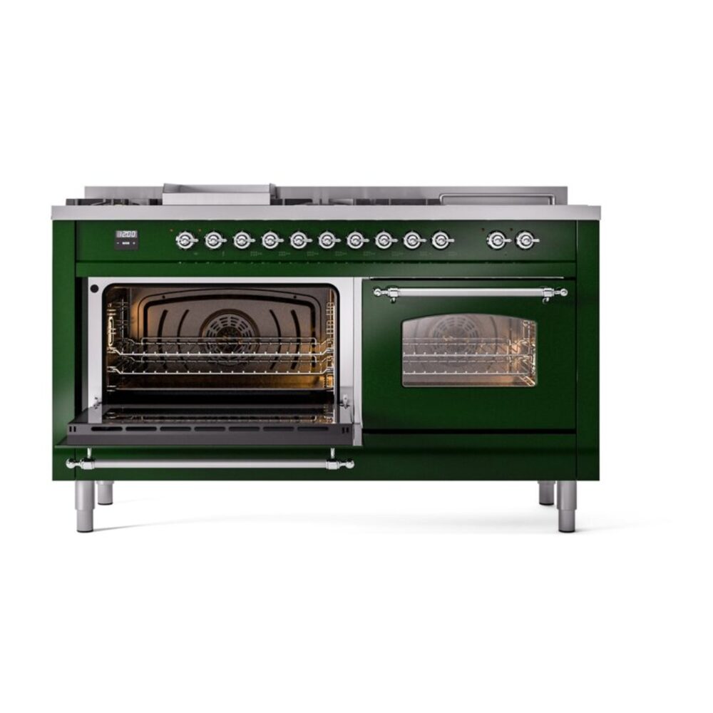 ILVE UP60FSNMPEGCLP Nostalgie II 60" Dual Fuel Range, main oven door opened