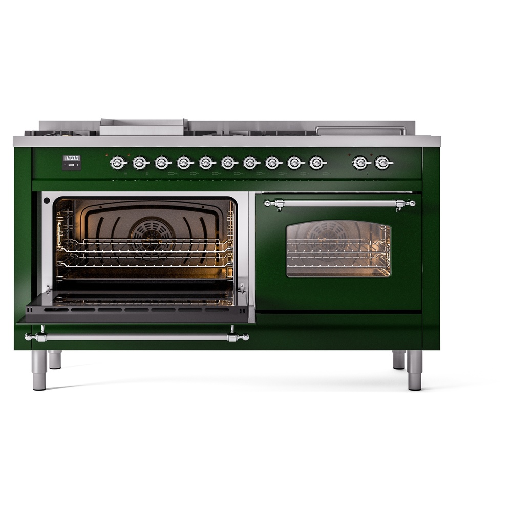 ILVE UP60FSNMPEGCLP Nostalgie II 60" Dual Fuel Range, main oven door opened
